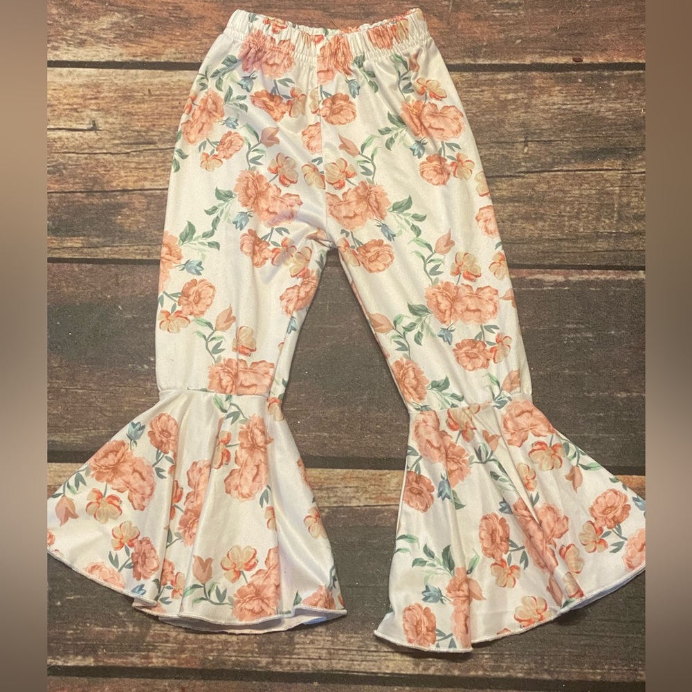 Floral Ruffle Bottom Kids Pants Size 18-24 Months